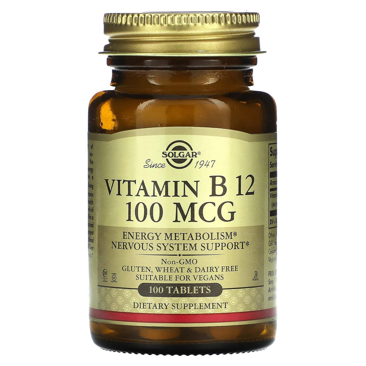 Solgar, Vitamin B12, 500 mcg, 100 Tablets - Supply Center USA