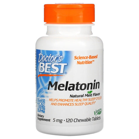 Doctor's Best, Melatonin, Natural Mint, 5 mg, 120 Chewable Tablets - Supply Center USA