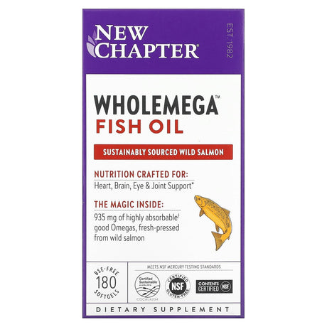 New Chapter, Wholemega Fish Oil, 60 Softgels - Supply Center USA