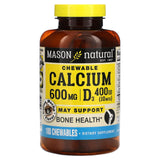 Mason Natural, Chewable Calcium + D3, Coffee Mocha , 600 mg, 100 Chewables