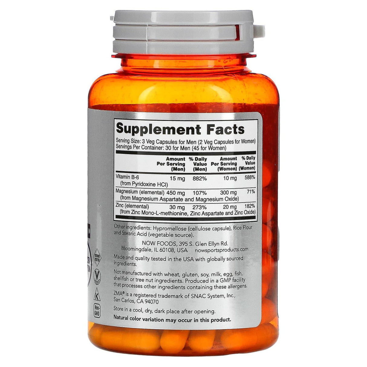 NOW Foods, Sports, ZMA, Sports Recovery, 90 Veg Capsules - Supply Center USA