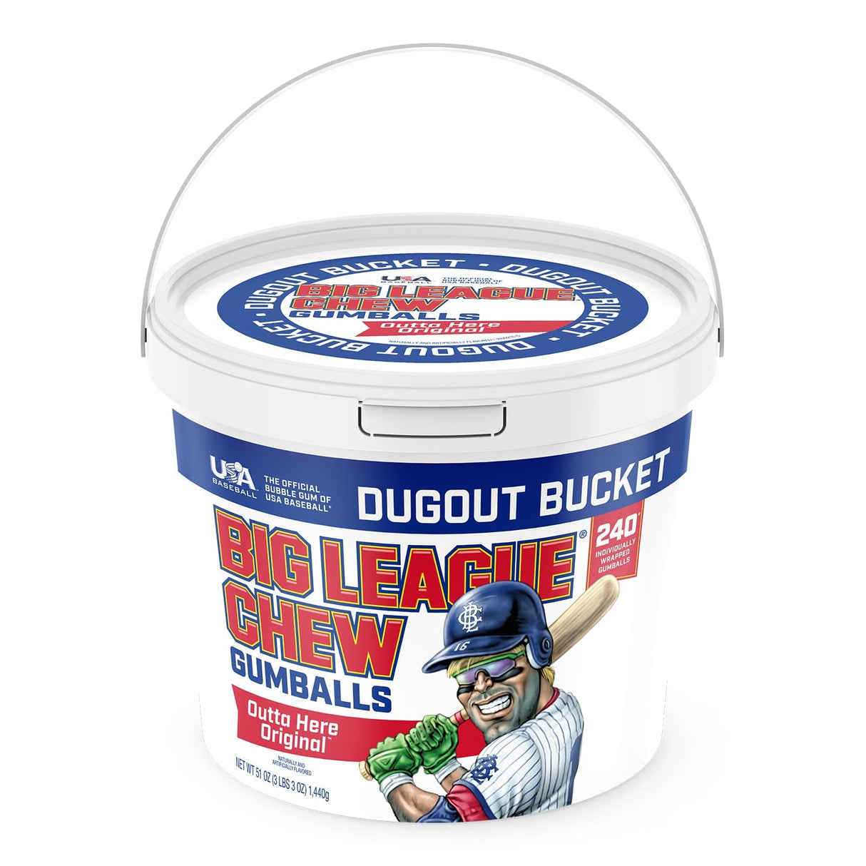Big League Chew Outta Here Original Bubble Gum - Classic Ballpark Flavor | Perfect for Baseball Games, Teams, Concessions, Parties, and More | Pack of 12 Bags (2.12Oz Each)