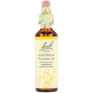 Bach, Original Flower Remedies, Hornbeam, 0.7 fl oz (20 ml) - HealthCentralUSA