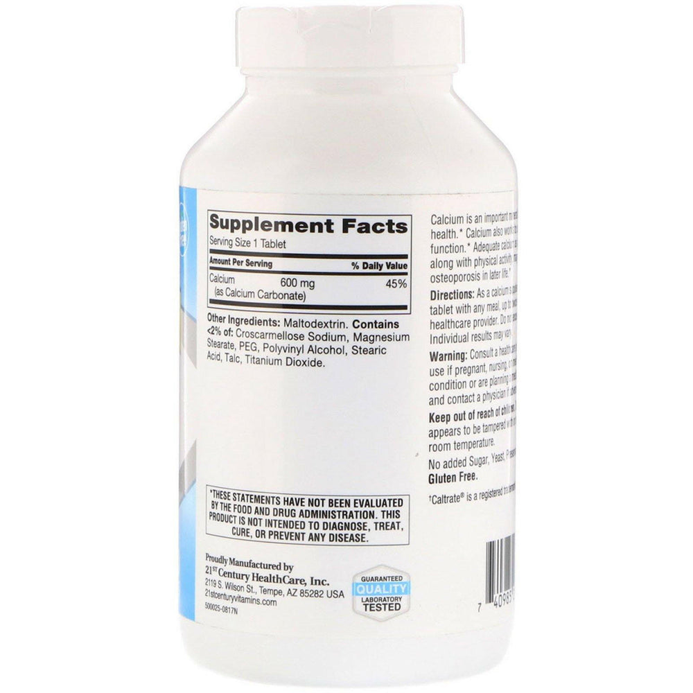 21st Century, Calcium Supplement 600, 400 Tablets - HealthCentralUSA