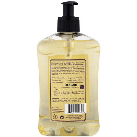 A La Maison de Provence, Hand and Body Liquid Soap, Fig and Basil, 16.9 fl oz (500 ml) - Supply Center USA