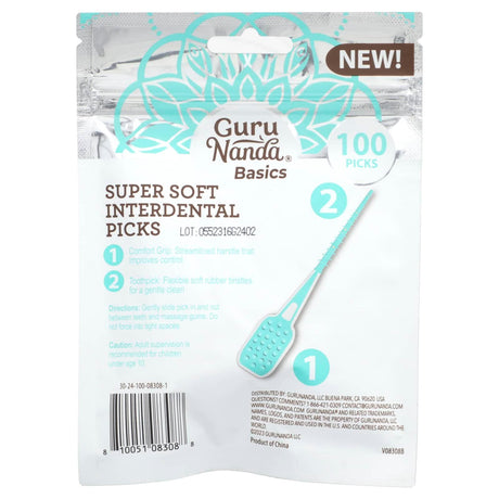 GuruNanda, Basics, Super Soft Interdental Picks, 100 Picks - Supply Center USA