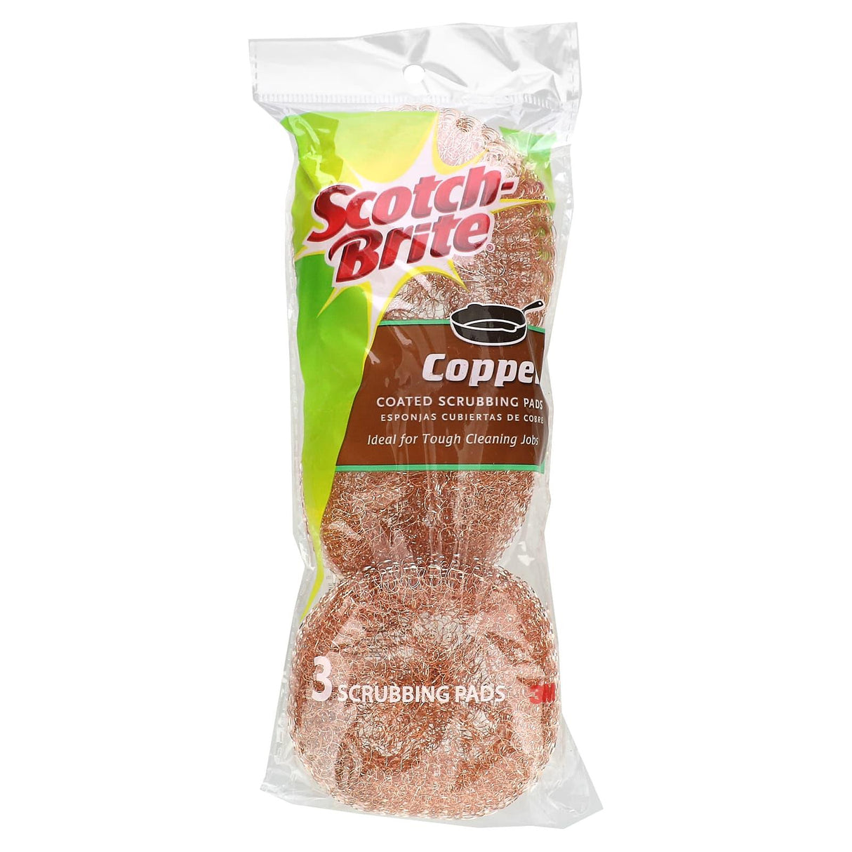 Scotch-Brite, Copper Coated Scrubbing Pads, 3 Scrubbing Pads - Supply Center USA