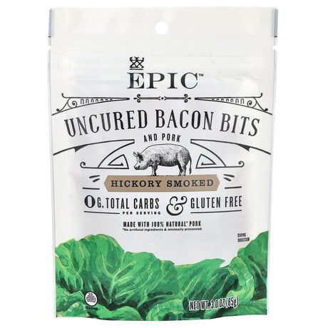 Epic Bar, Uncured Bacon Bits and Pork, Hickory Smoked, 3 oz (85 g) - Supply Center USA