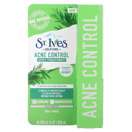 St. Ives, Acne Control Spot Treatment, 0.75 fl oz (22 ml) - Supply Center USA