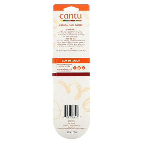 Cantu, Two Carbon Fiber Combs, 2 Combs - Supply Center USA