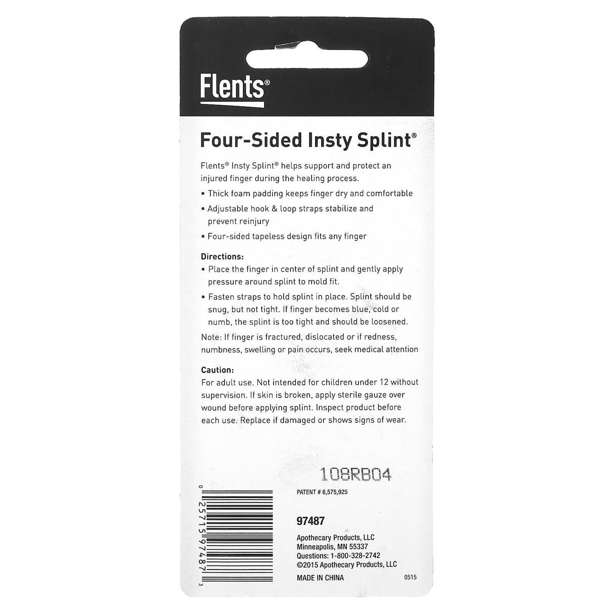 Flents, Insty Splint, Four-Sided, M, 1 Count - Supply Center USA