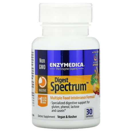 Enzymedica, Digest Spectrum, Complete Food Intolerance Formula, 120 Capsules - Supply Center USA