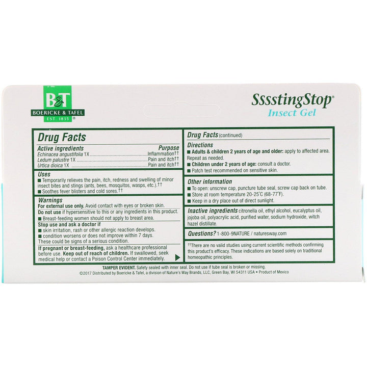 Boericke & Tafel, SssstingStop, Topical Gel with Citronella, 2.75 oz (78 g) - HealthCentralUSA