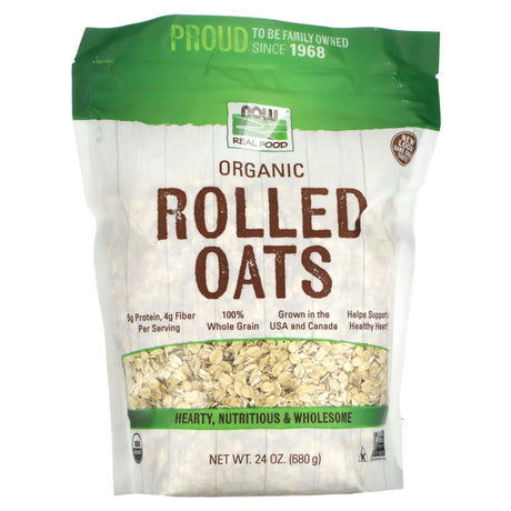 NOW Foods, Organic Rolled Oats, 24 oz (680 g) - Supply Center USA