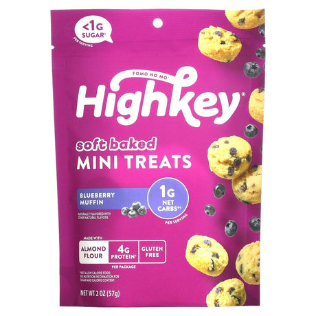 HighKey, Soft Baked Mini Treats, Blueberry Muffin, 2 oz (57 g) - Supply Center USA