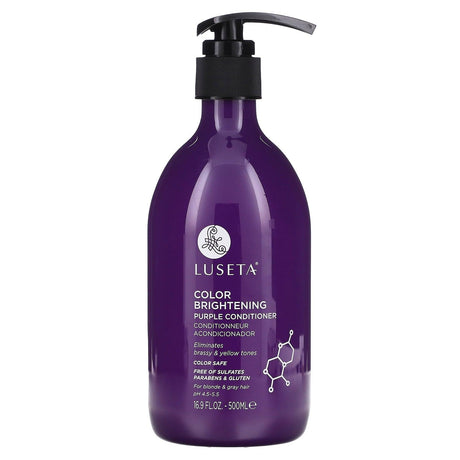 Luseta Beauty, Color Brightening, Purple Conditioner, For Blonde & Gray Hair, 16.9 fl oz (500 ml) - Supply Center USA