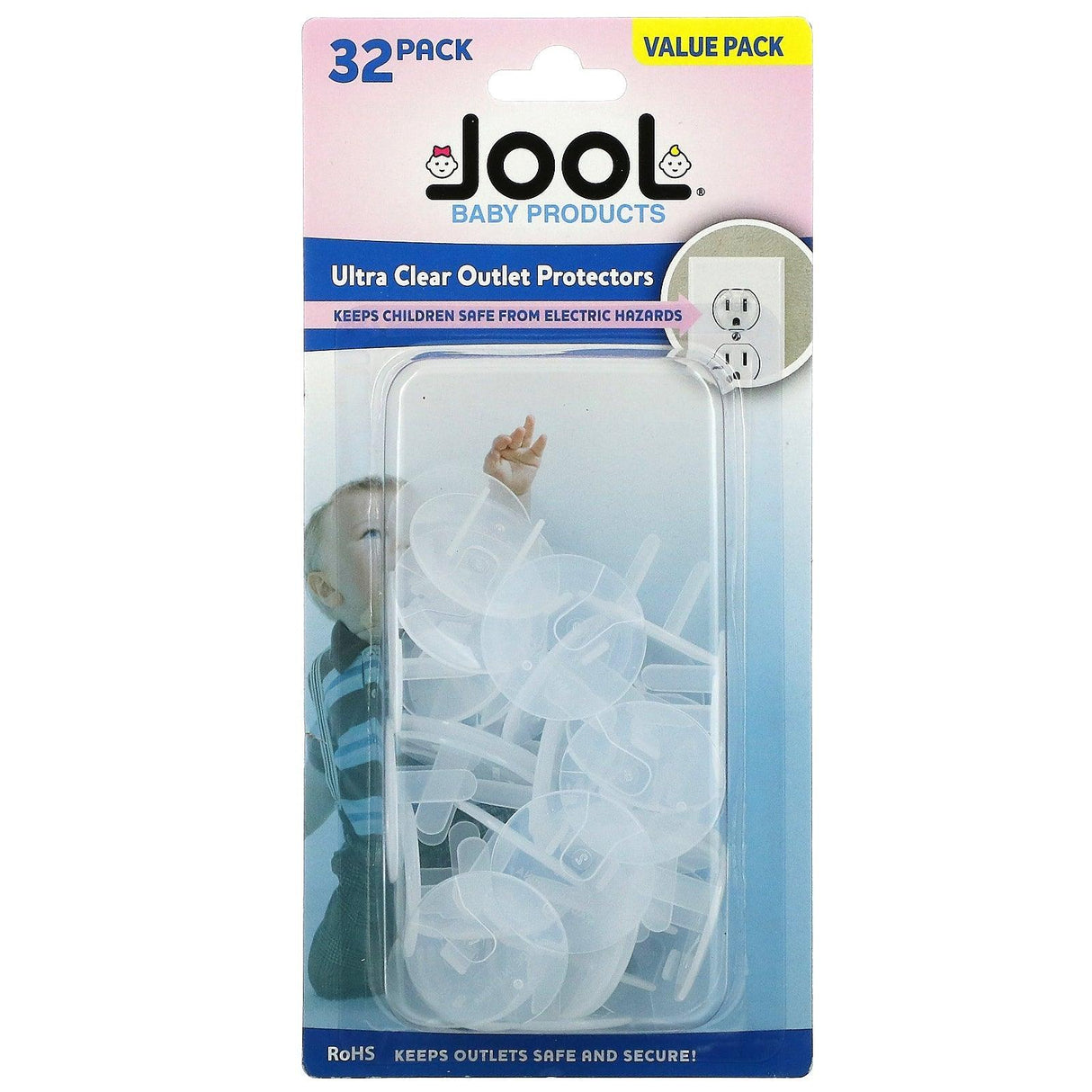 Jool Baby Products, Ultra Clear Outlet Protectors, 32 Pack - Supply Center USA