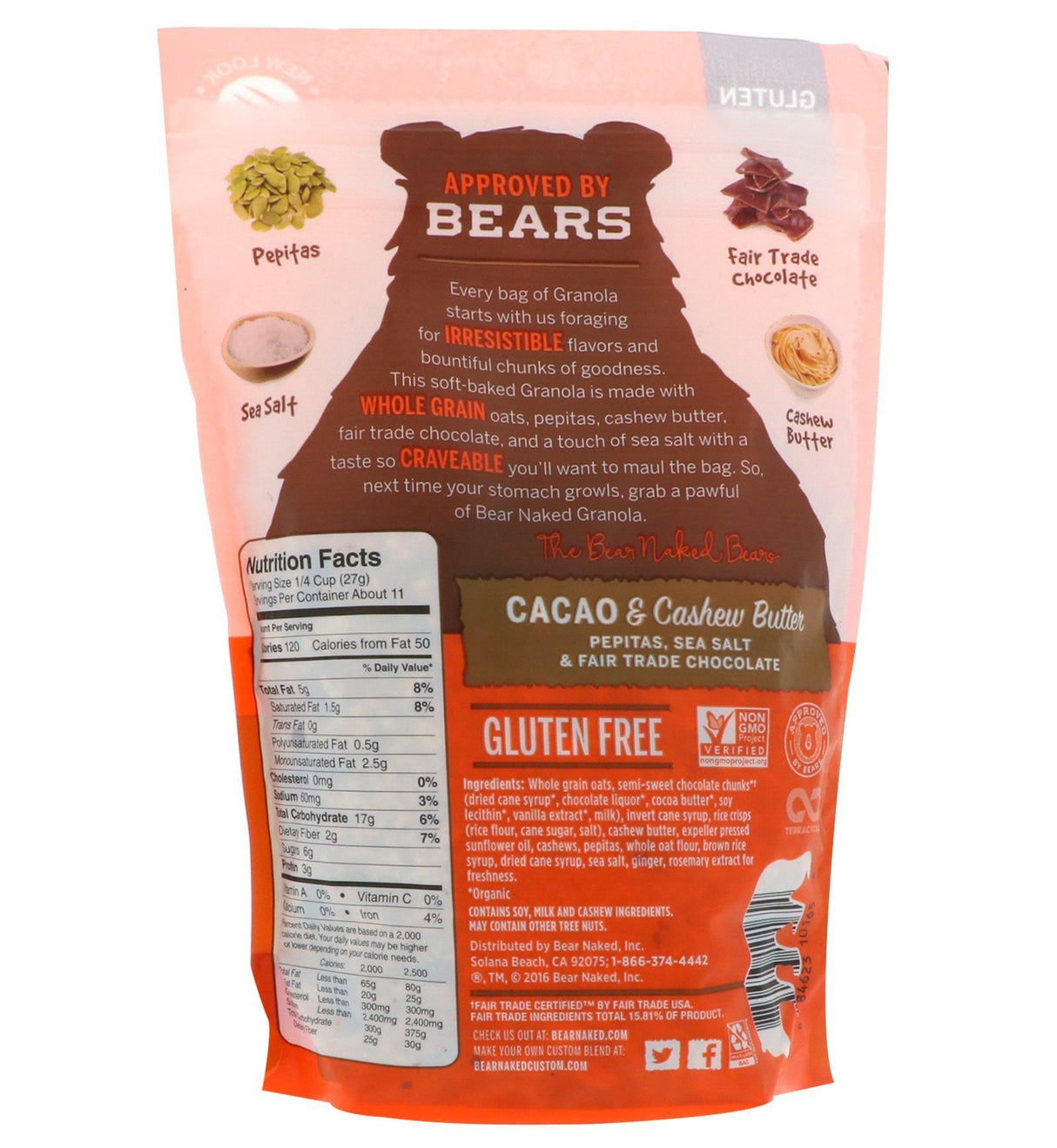 Bear Naked, Granola, Cacao & Cashew Butter, 11 oz (311 g) - Supply Center USA