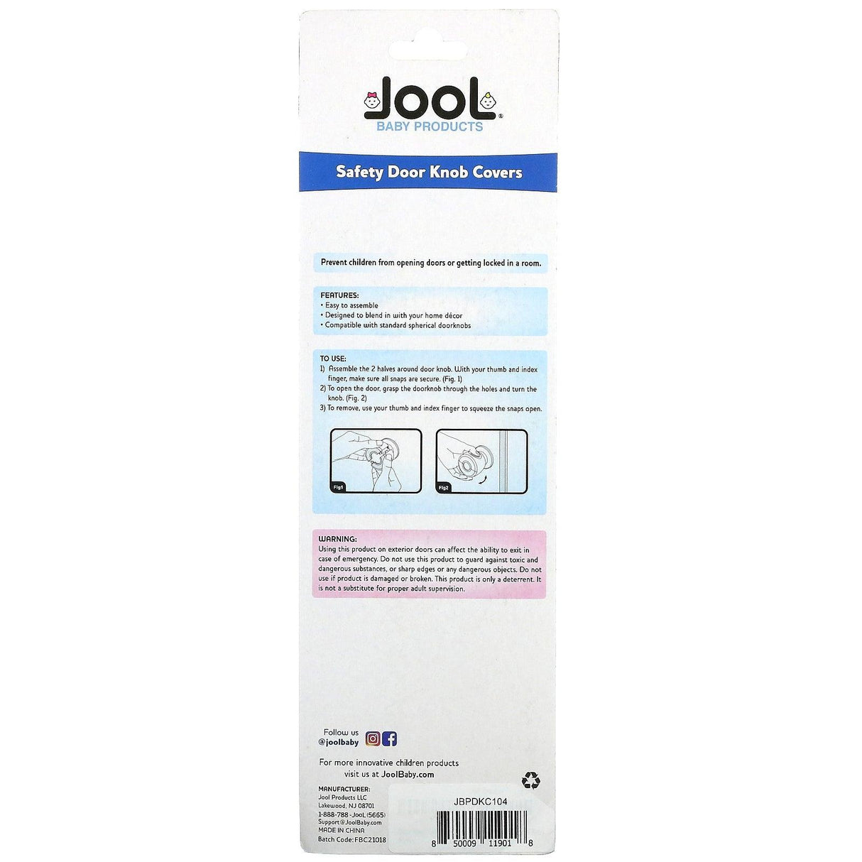 Jool Baby Products, Safety Door Knob Covers, 4 Pack - Supply Center USA