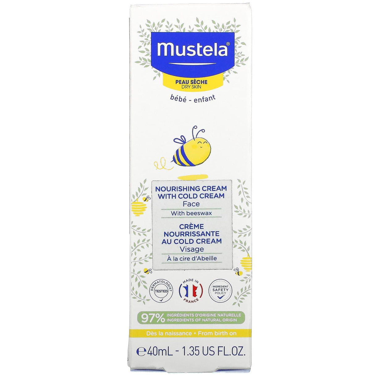 Mustela, Baby, Nourishing Face Cream with Cold Cream, For Dry Skin, 1.35 fl oz (40 ml) - Supply Center USA