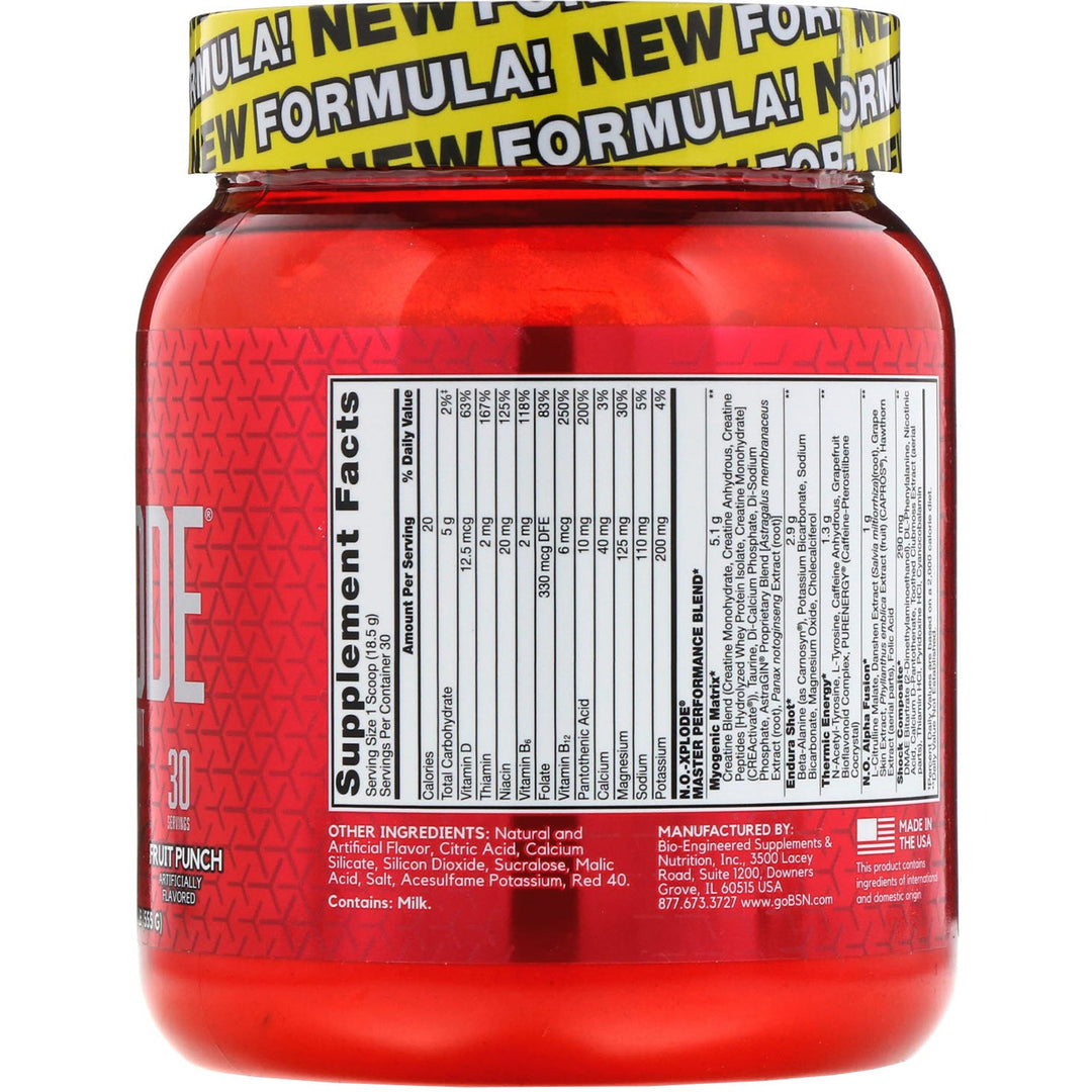 BSN, N.O.-Xplode, Legendary Pre-Workout, Fruit Punch, 1.22 lbs (555 g)