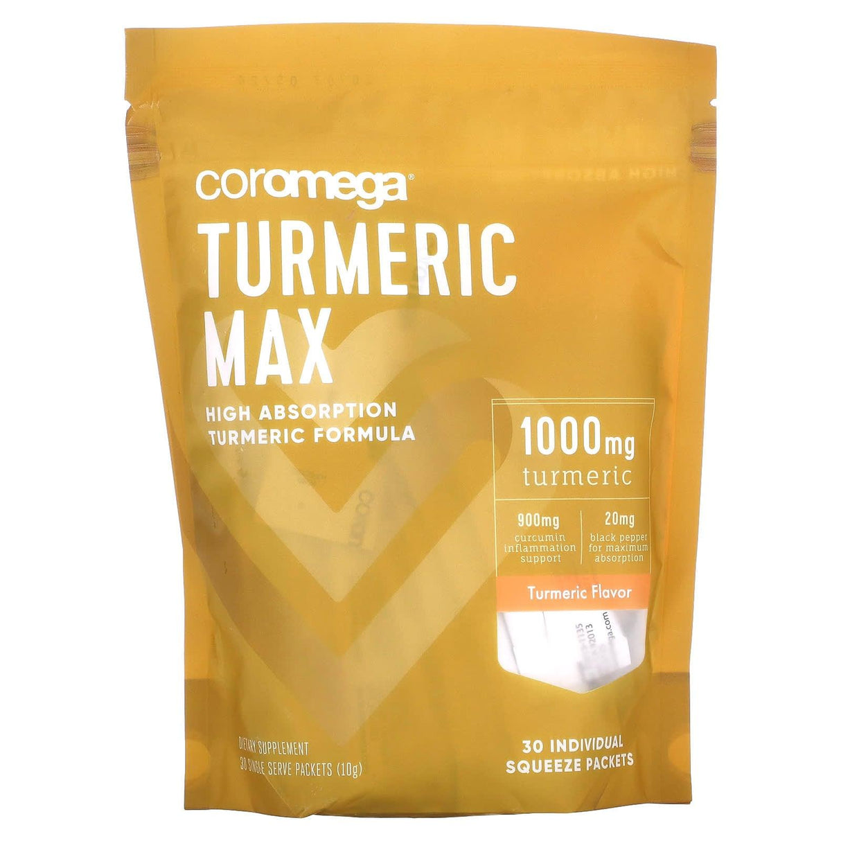 Coromega, Turmeric Max, Turmeric, 1,000 mg, 30 Individual Squeeze Packets, 10 g Each - Supply Center USA