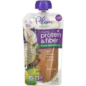 Plum Organics, Mighty Protein & Fiber, Tots, Pear, White Bean, Blueberry, Date & Chia, 4 oz (113 g) - Supply Center USA