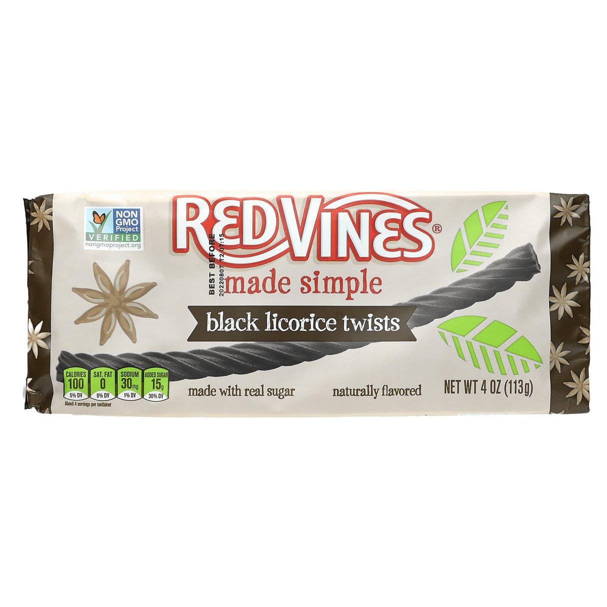 Red Vines, Licorice Tray, Made Simple, Black Licorice Twists, 4 oz (113 g) - Supply Center USA