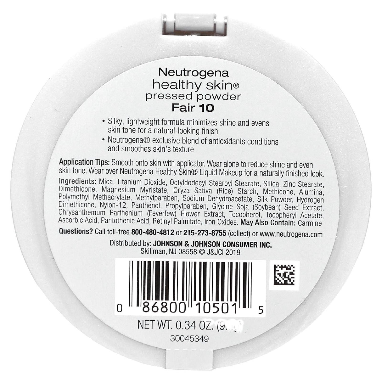 Neutrogena, Healthy Skin, Pressed Powder, Fair 10, 0.34 oz (9.6 g) - Supply Center USA