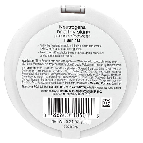 Neutrogena, Healthy Skin, Pressed Powder, Fair 10, 0.34 oz (9.6 g) - Supply Center USA