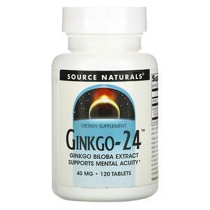 Source Naturals, Ginkgo-24, 40 mg, 120 Tablets - Supply Center USA