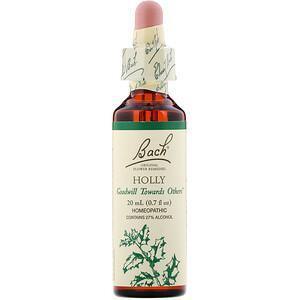 Bach, Original Flower Remedies, Holly, 0.7 fl oz (20 ml) - Supply Center USA