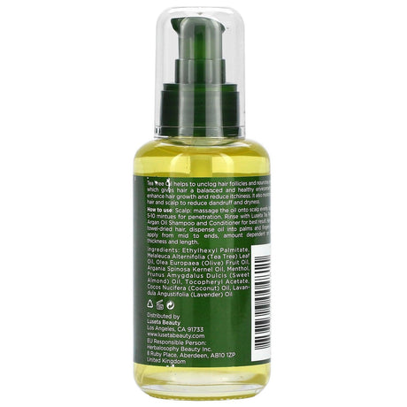 Luseta Beauty, Tea Tree Oil, Hair & Scalp Treatment With Argan Oil, 3.38 fl oz (100 ml) - Supply Center USA