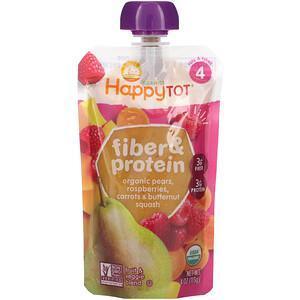 Happy Family Organics, Happytot, Fiber & Protein, Stage 4, Organic Pears, Raspberries, Carrots & Butternut Squash, 4 oz (113 g) - Supply Center USA