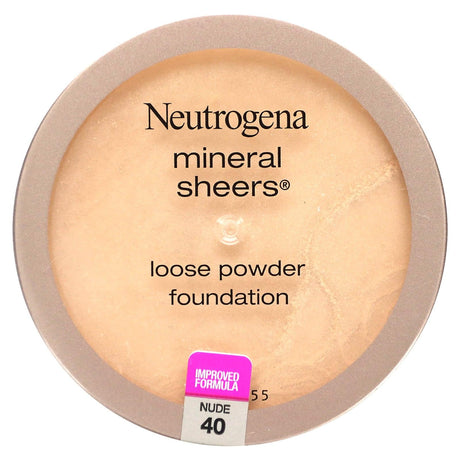 Neutrogena, Mineral Sheers Loose Powder Foundation, Nude 40, 0.19 oz (5.5 g) - Supply Center USA