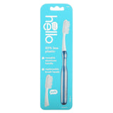 Hello, Aluminum Toothbrush with Replaceable Brush Heads, Soft, Blue, 1 Toothbrush and 1 Replaceable Brush Head - Supply Center USA