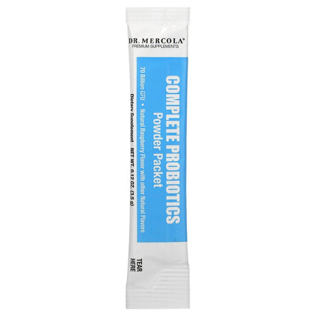 Dr. Mercola, Complete Probiotics Powder Packets, Natural Raspberry , 70 Billion CFU, 30 Packets, 0.12 oz (3.5 g) Each - Supply Center USA