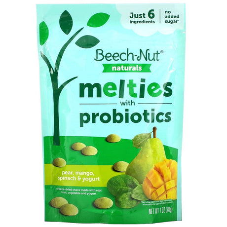 Beech-Nut, Naturals, Melties with Probiotics, 8+ Months, Pear, Mango, Spinach & Yogurt, 1 oz (28 g) - Supply Center USA