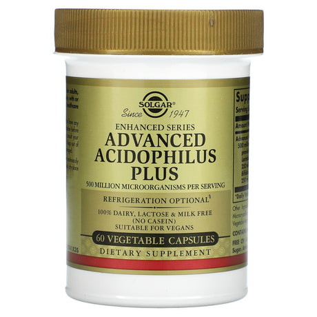 Solgar, Advanced Acidophilus Plus, 60 Vegetable Capsules - Supply Center USA