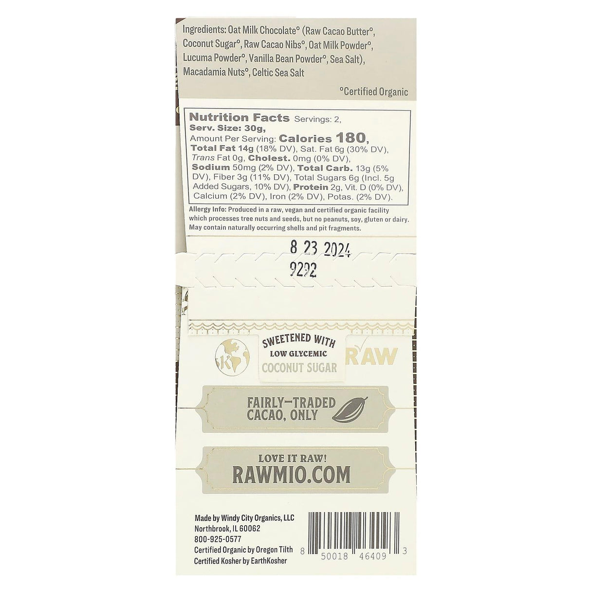 Rawmio, Macadamia Sea Salt Bark, 2.12 oz (60 g) - Supply Center USA