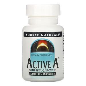 Source Naturals, Active A, 25,000 IU, 120 Tablets - Supply Center USA