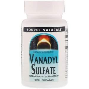 Source Naturals, Vanadyl Sulfate, 10 mg, 100 Tablets - Supply Center USA