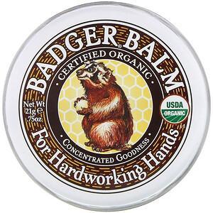 Badger Company, Badger Balm, For Hardworking Hands, .75 oz (21 g) - HealthCentralUSA