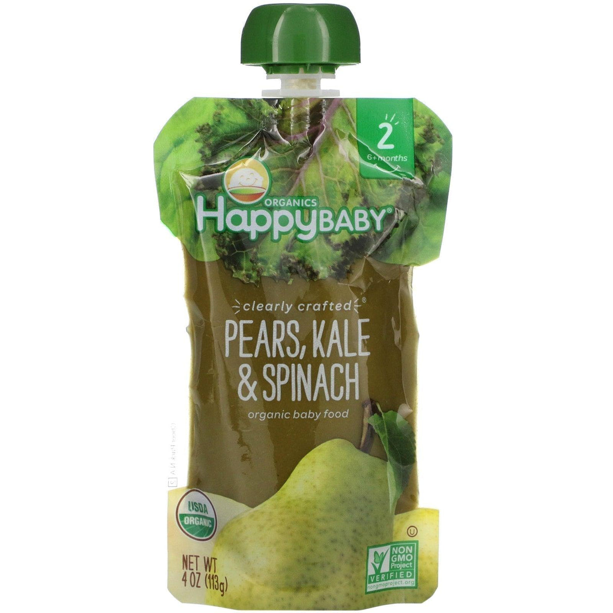 Happy Family Organics, Happy Baby, Organic Baby Food, 6+ Months, Apples, Kale & Avocados, 4 oz (113 g) - Supply Center USA