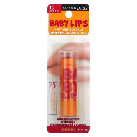 Maybelline, Baby Lips, Moisturizing Lip Balm, Cherry Me, 0.15 oz (4.4 g) - Supply Center USA