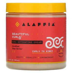 Alaffia, Beautiful Curls, Curl Activating Cream, Curly to Kinky, Unrefined Shea Butter, 8 fl oz (235 ml) - HealthCentralUSA