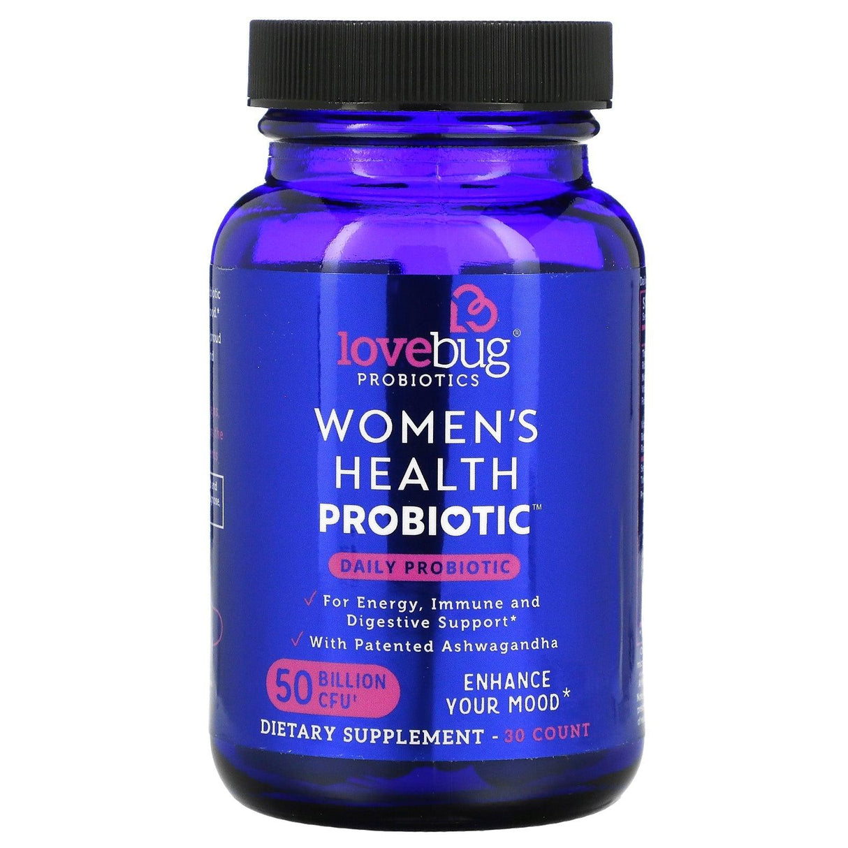 LoveBug Probiotics, Women's Health Probiotic, Daily Probiotic, 50 Billion CFU, 30 Count - Supply Center USA