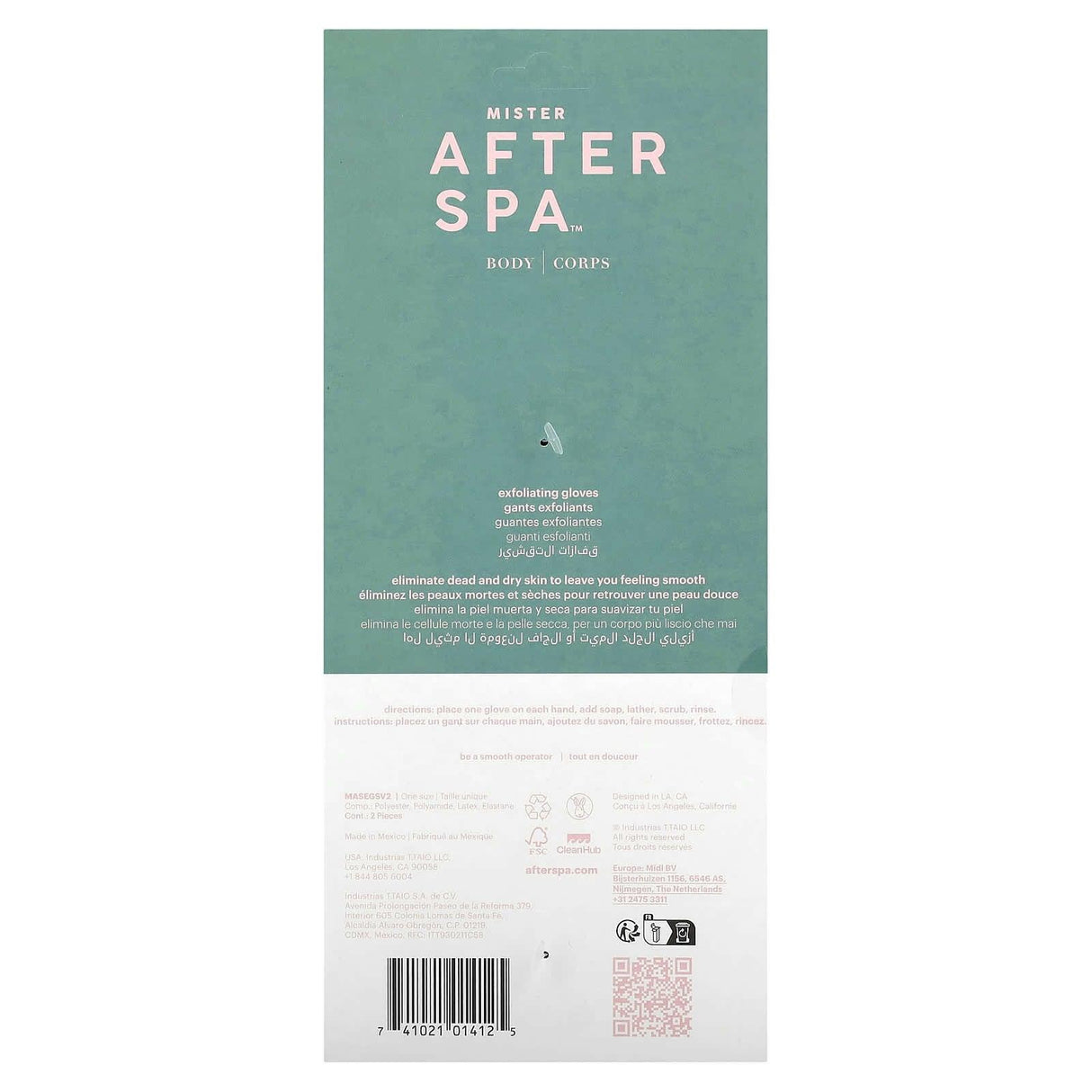 AfterSpa, Exfoliating Gloves, 1 Pair - Supply Center USA