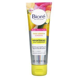 Biore, Brightening Jelly Cleanser, Yuzu Lemon + Ginseng, 4 fl oz (118 ml) - HealthCentralUSA