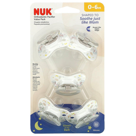 NUK, Orthodontic Pacifier Value Pack, Animals, 0-6 Months, 5 Pack - Supply Center USA